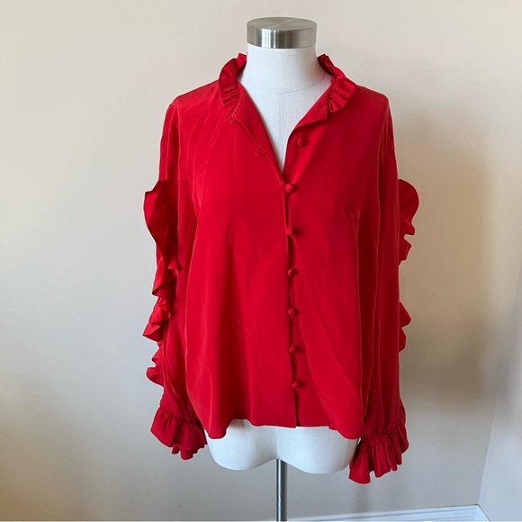 Alexis Rocio 100% silk ruffle blouse 17626 - Picture 8 of 16